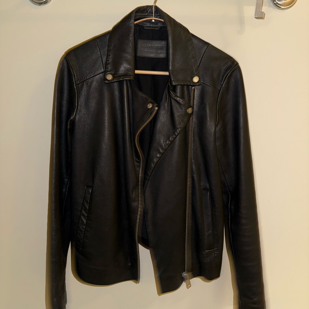 All Saints Classic Black Leather Jacket